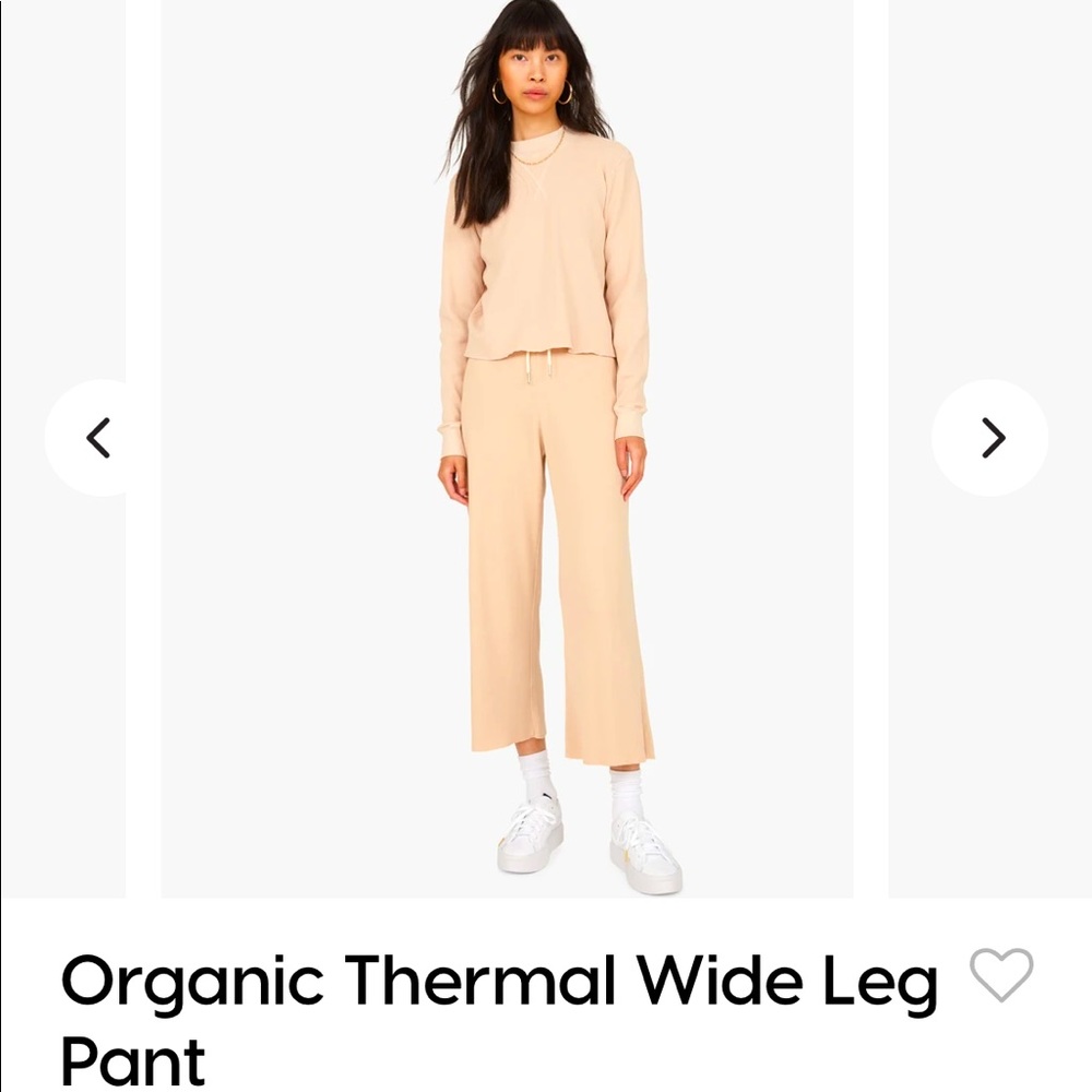 Mate the Label Organic Thermal Wide Leg Pant // Latte XS